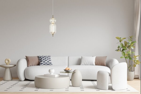Italux PND-81438-1C-GD LED závesné stropné svietidlo Corado | 15W integrovaný LED zdroj | 3000K | zlatá | číra