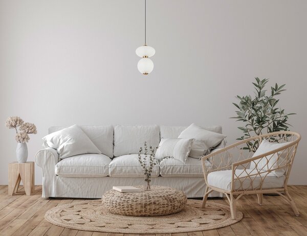 Italux PND-8545-2-AB-WH LED závesné stropné svietidlo Nico | 8W integrovaný LED zdroj | 3000K | na lanku | zlatá | čierna | biela