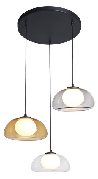 Italux PND-54637-3-BK-SG závesné stropné svietidlo Ainale | 7W G9 | čierna | pestrofarebná