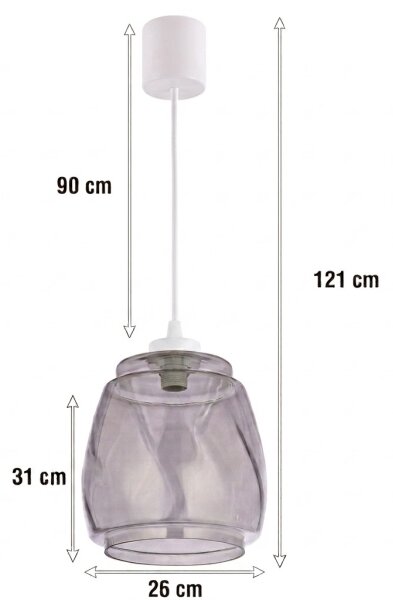 Brilagi - LED luster na lane RETRO GLASS 1xE27/60W/230V priemer 26 cm biela/dymová sivá
