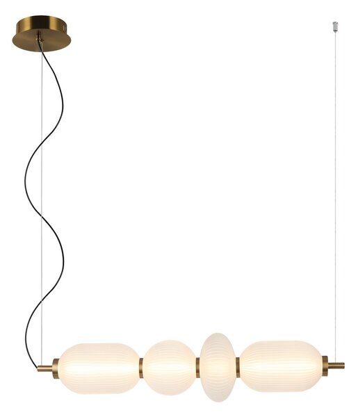 Italux PND-8545-4H-AB-WH LED závesné stropné svietidlo Nico | 18W integrovaný LED zdroj | 3000K | na lanku | zlatá | čierna | biela
