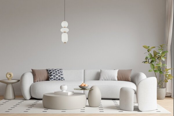 Italux PND-8545-3-AB-WH LED závesné stropné svietidlo Nico | 15W integrovaný LED zdroj | 3000K | na lanku | zlatá | čierna | biela