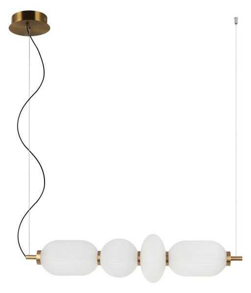 Italux PND-8545-4H-AB-WH LED závesné stropné svietidlo Nico | 18W integrovaný LED zdroj | 3000K | na lanku | zlatá | čierna | biela