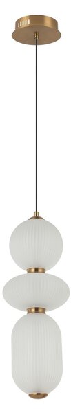 Italux PND-8545-3-AB-WH LED závesné stropné svietidlo Nico | 15W integrovaný LED zdroj | 3000K | na lanku | zlatá | čierna | biela