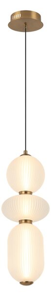 Italux PND-8545-3-AB-WH LED závesné stropné svietidlo Nico | 15W integrovaný LED zdroj | 3000K | na lanku | zlatá | čierna | biela