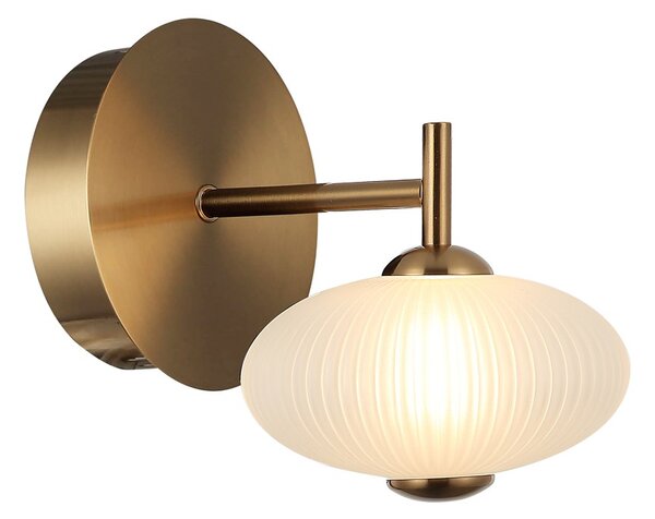 Italux WL-8545-1-BK-GD LED nástenné svietidlo Nico | 5W integrovaný LED zdroj | 3000K | zlatá | čierna | biela