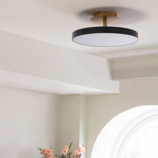 UMAGE stropné LED svetlo Asteria UP PLUS, antracitová farba Ø 60 cm, Čierna, Obývacia izba / jedáleň, kov, Dizajn, Stropné svetlo polkruhové s priestorom