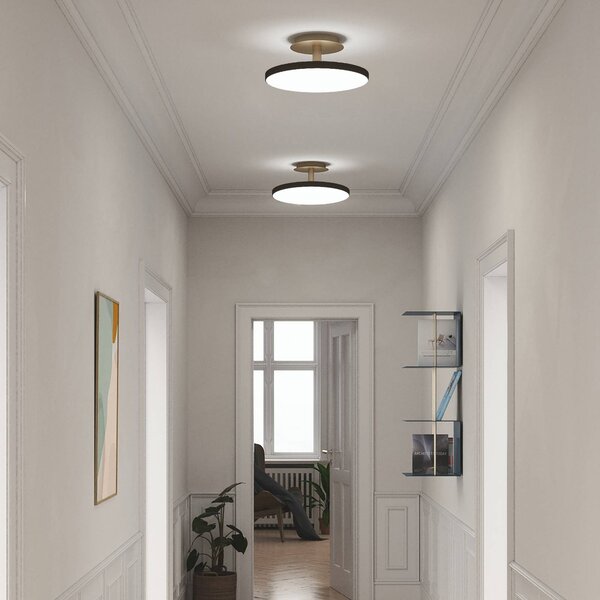 UMAGE stropné LED svetlo Asteria UP PLUS, čierne, Ø 60 cm,, Čierna, Obývacia izba / jedáleň, kov, Dizajn, Stropné svetlo polkruhové s priestorom