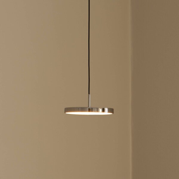 UMAGE LED závesné svietidlo Asteria Micro, leštená oceľ, Ø 15 cm, Hliník / sivá / zinok, Obývacia izba / jedáleň, kov, Dizajn, Závesné svietidlo