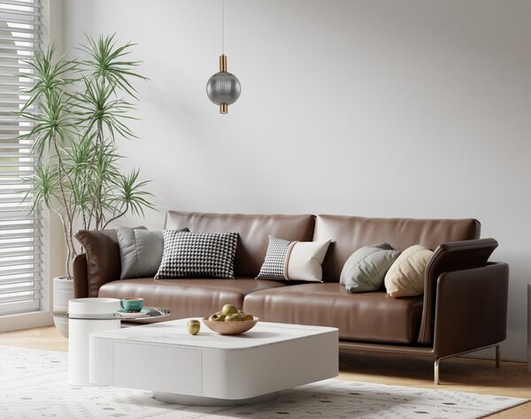 Italux PND-83631-1-BRO-SG LED závesné stropné svietidlo Lenti | 7W integrovaný LED zdroj | 3000K | na lanku | zlatá | čierna