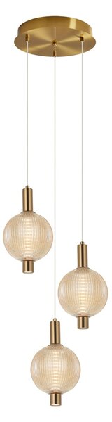 Italux PND-83631-3-AB-AMB LED závesné stropné svietidlo Lenti | 18W integrovaný LED zdroj | 3000K | na lanku | zlatá | čierna