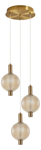 Italux PND-83631-3-AB-AMB LED závesné stropné svietidlo Lenti | 18W integrovaný LED zdroj | 3000K | na lanku | zlatá | čierna