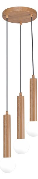 Italux PND-33574-3-WD závesné stropné svietidlo Filano | 5W G9 | hnedá | opálová