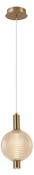 Italux PND-83631-1-AB-AMB LED závesné stropné svietidlo Lenti | 7W integrovaný LED zdroj | 3000K | na lanku | zlatá | čierna