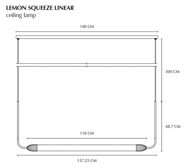 Závesné svietidlo UMAGE LEMON SQUEEZE LINEAR, mosadz 138 cm GU10, Mosadz / zlato, Obývacia izba / jedáleň, kov, Dizajn, Závesné svietidlo