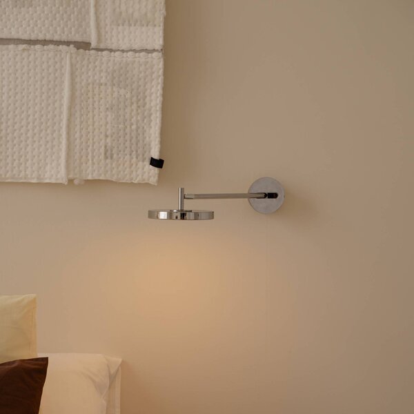 UMAGE LED nástenné svetlo Asteria LONG HW, leštená oceľ, 45 cm, Hliník / sivá / zinok, Obývacia izba / jedáleň, kov, Dizajn, Nástenné svietidlo