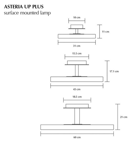 UMAGE stropné LED svetlo Asteria UP PLUS, perleťovo biele, Ø 43 cm, Krémová / jantárovo žltá, Obývacia izba / jedáleň, kov, Dizajn, Stropné svetlo polkruhové s priestorom