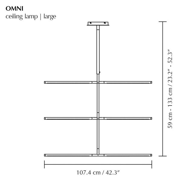 UMAGE LED závesné svietidlo Omni, mosadzová farba, dĺžka 107 cm, 2-pl., Mosadz / zlato, Obývacia izba / jedáleň, Hliník, Dizajn, Závesné svietidlo