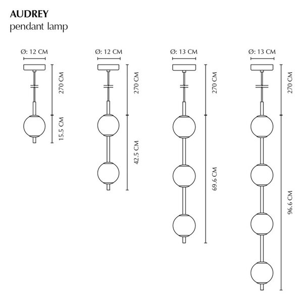 UMAGE LED závesné svietidlo Audrey, mosadzová farba, 3-pl. Ø 12 cm, Mosadz / zlato, Obývacia izba / jedáleň, kov, Dizajn, Závesné svietidlo