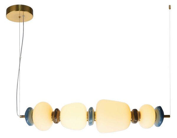 Italux PND-94981-4A-GD LED závesné stropné svietidlo Evans | 22W integrovaný LED zdroj | 3000K | zlatá | opálová
