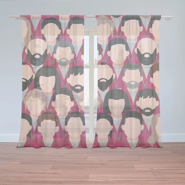 Sablio Záclony Money heist Anonymné tváre: 2ks 150x250cm