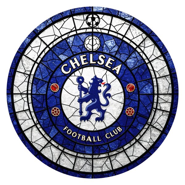 Svietiaci obraz Logo Chelsea - Sklenený efekt