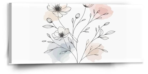 Sablio Obraz Kvetinová línia - 110x50 cm