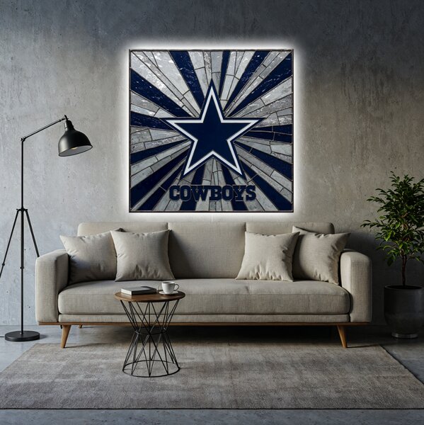 Svietiaci obraz Dallas Cowboys - sklenený efekt