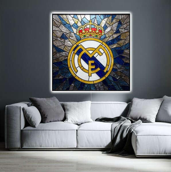Svietiaci obraz Real Madrid - sklenený efekt