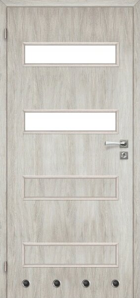 Strieborné dubové interiérové dvere Milano 70 cm