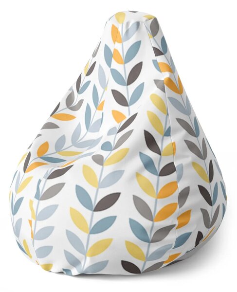 Sablio Sedací vak Pear Farebné lístky - 70 x 95 x 15 cm