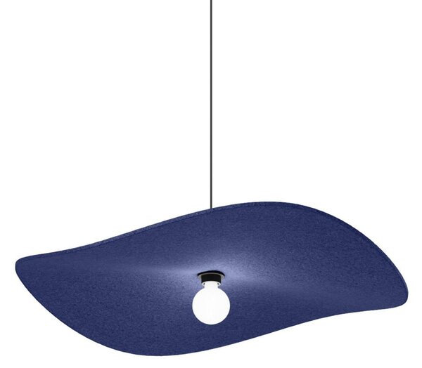 WEVER & DUCRÉ & Zavesné svietidlo Wave Soft 3.0, plsť, indigo, 100 cm, Modrá, Obývacia izba / jedáleň, Textil / látka / hodváb, Moderný, Závesné svietidlo