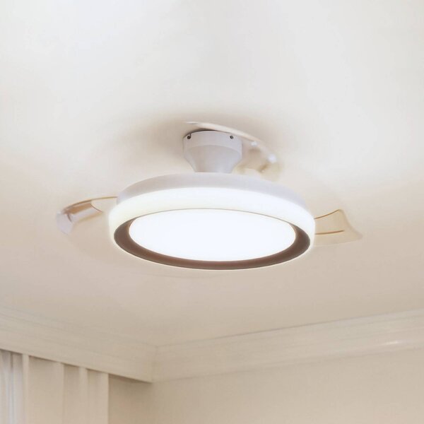 Stropný ventilátor Philips LED Bliss, zlatý/biely, tichý,, Biela / opálová, Obývacia izba / jedáleň, kov, Moderný