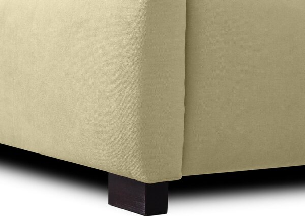 Čalúnená manželská posteľ s úložným priestorom Huigo 140x200 - krémová