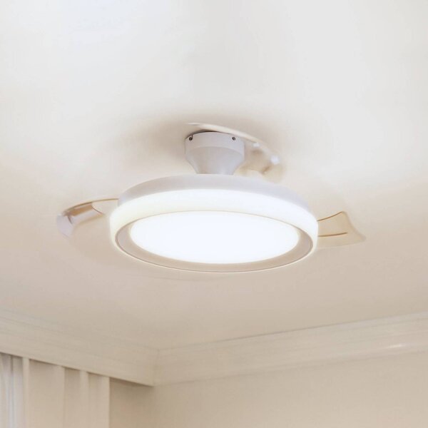 Stropný ventilátor Philips Bliss s LED osvetlením, biely, DC, tichý, Biela / opálová, Obývacia izba / jedáleň, kov, Moderný