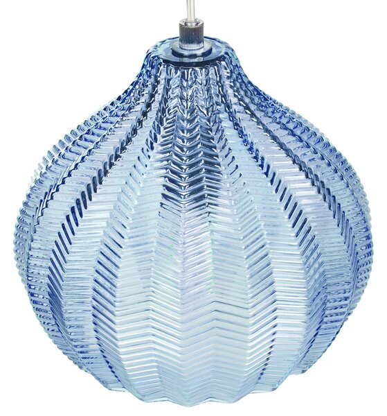 Závesná lampa modrá sklenené tienidlo retro štýl závesné osvetlenie obývacia izba jedáleň
