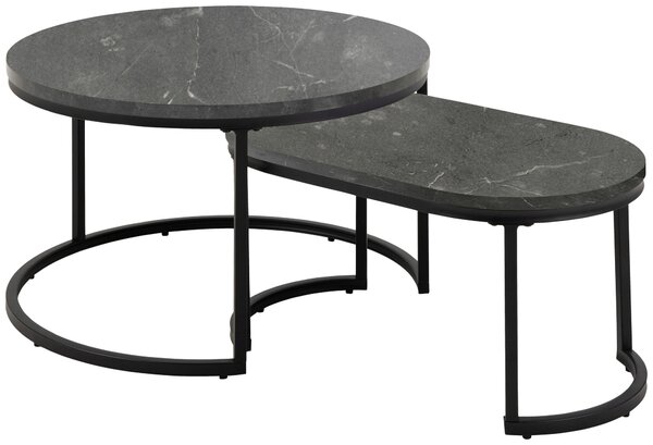 SADA KONFERENČNÝCH STOLÍKOV, antracitová, kov, kompozitné drevo, 70/42/70 cm MID.YOU - Stolíky do obývačky, Online Only