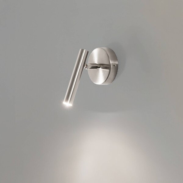 SIGMA Nástenné svetlo Sopel, strieborné, 1-pl., oceľ, G9, výška 15 cm, Chrómová / strieborná, Obývacia izba / jedáleň, kov, Moderný, Nástenné bodové svietidlo
