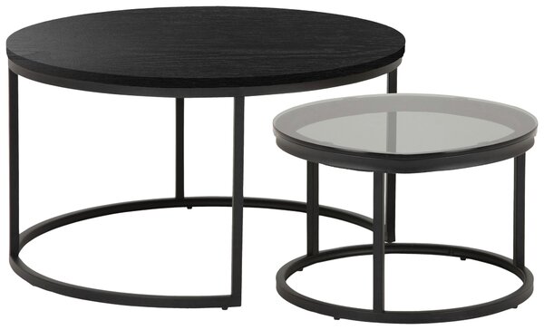 SADA KONFERENČNÝCH STOLÍKOV, čierna, kov, kompozitné drevo, 80/80/45 cm MID.YOU - Stolíky do obývačky, Online Only