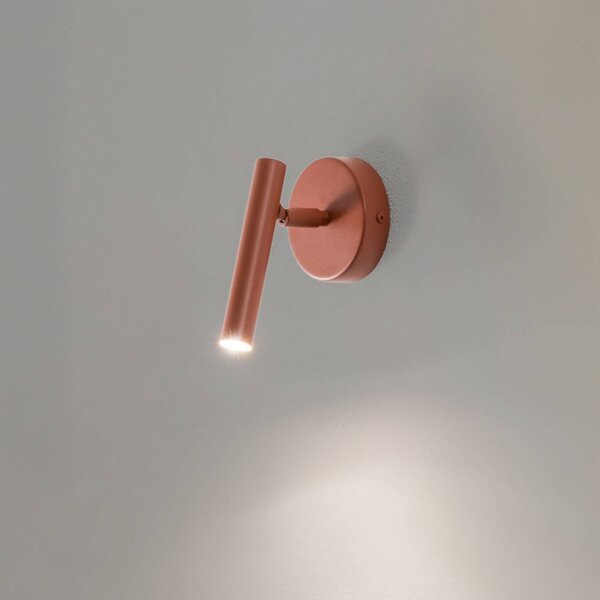SIGMA Nástenné svetlo Sopel, tehlovo červené, 1-pl., oceľ, výška 15 cm, Červená, Obývacia izba / jedáleň, kov, Moderný, Nástenné bodové svietidlo