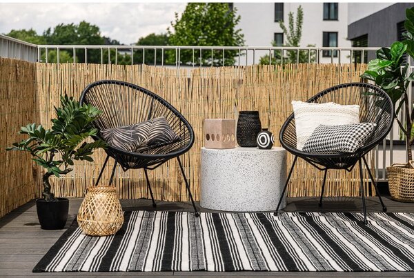 Čierno-biely obojstranný vonkajší koberec z recyklovaného plastu Green Decore Zambezi, 80 x 180 cm