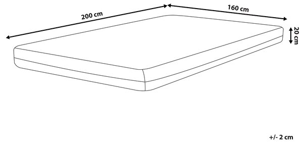 Matrac z pamäťovej peny biely 160 x 200 cm stredne tvrdý so snímateľným poťahom na zips
