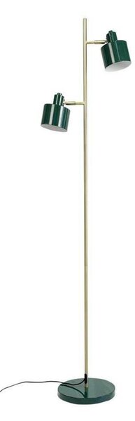 Dyberg Larsen Stojacia lampa Ocean, tmavozelená, 160 cm, 2-pl., Zelená, Obývacia izba / jedáleň, kov, Škandinávsky, Stojaca lampa