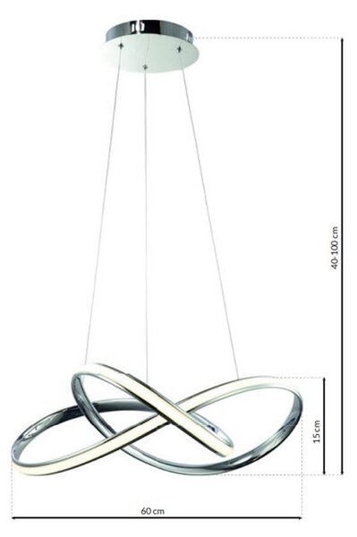 Závesné LED svietidlo Cappio, 1x LED 36w, 4000k, ch