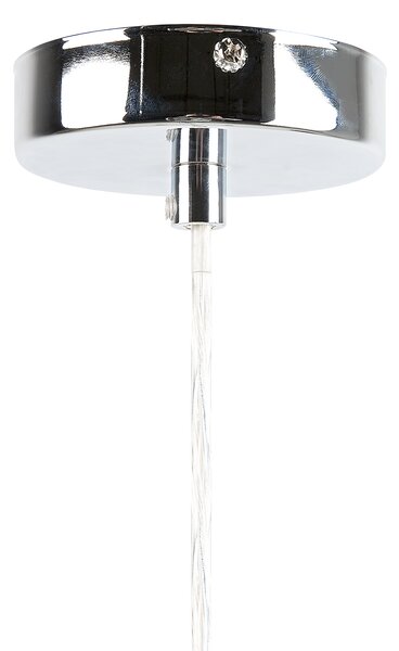 Luster sivá strieborná železo PVC plexisklo 83 cm dymové kryštáliky lesklý povrch závesná lampa moderný glamour štýl obývačka