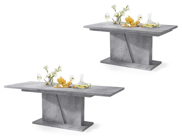 NOBLE NOIR Betón Millenium - ROZKLADANÝ STÔL DO 218 cm, pre 8, 10 osôb
