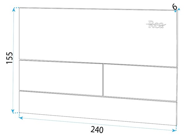 Rea, tlačidlo na splachovanie k podomietkovým systémom WC K011A-Q Rea T, čierna matná, REA-E0056