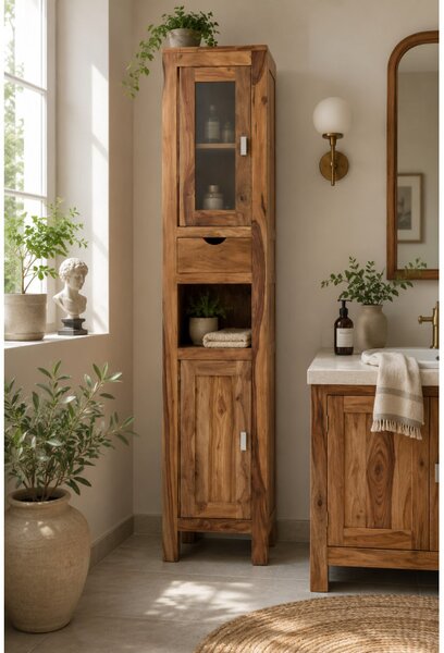 Skrinka do kúpeľne Amba 40x190x35 z indického masívu palisander