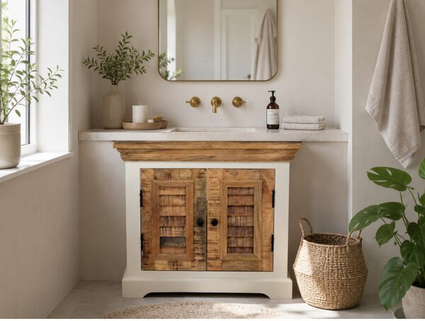 Skrinka pod umývadlo Agni 65x60x35 indický masív mango