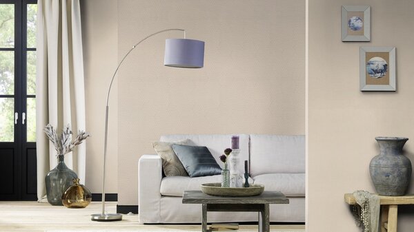 RASCH | Vliesová tapeta na stenu Deco Style 312522 | 0,53 x 10,05 m | béžová, metalická